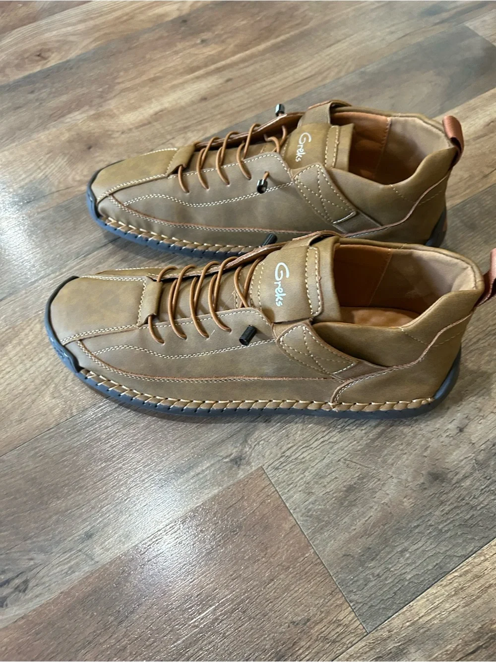 Men’s Greks Plerise Casual Brown Suede Lace-Up Shoes Sz 46/US 12-12.5 New!